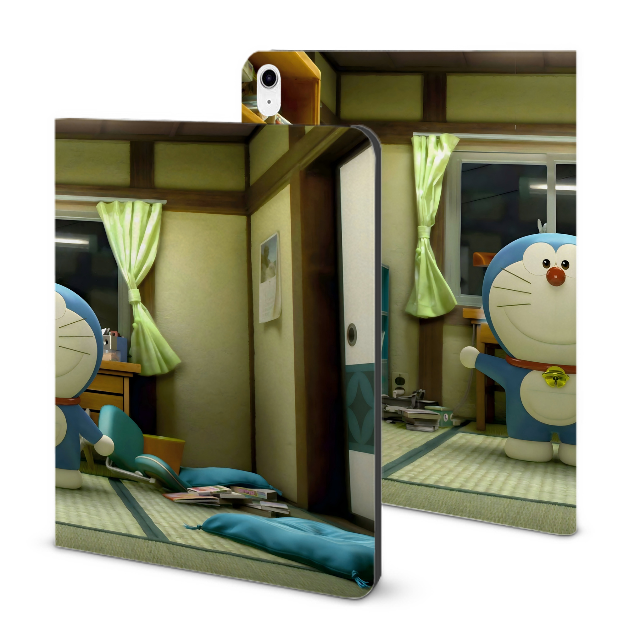 （画像用） ドラえもん Doraemon IPad ケース ブック型 PUレザー TPU 耐衝撃 軽量 薄型 ペン収納なし 全面保護 IPad 各モデル対応